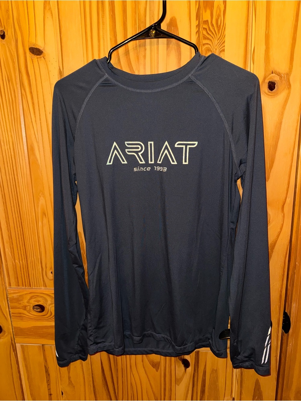 Ariat Black Long Sleeve Performance Tee with White Logo